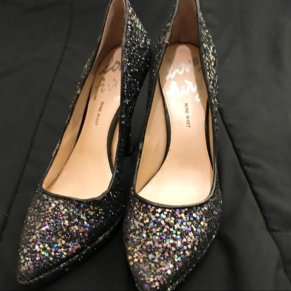 Nine West glitter heels